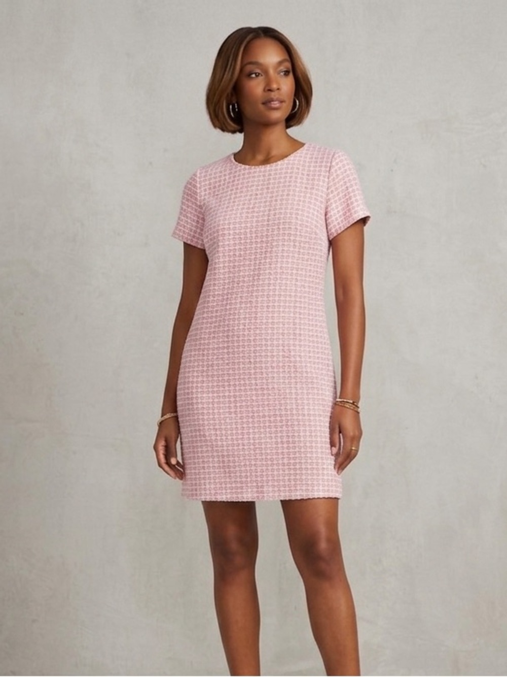 Isaac Mizrahi Pink Textured Elle Woods Legally Blonde Mini Dress